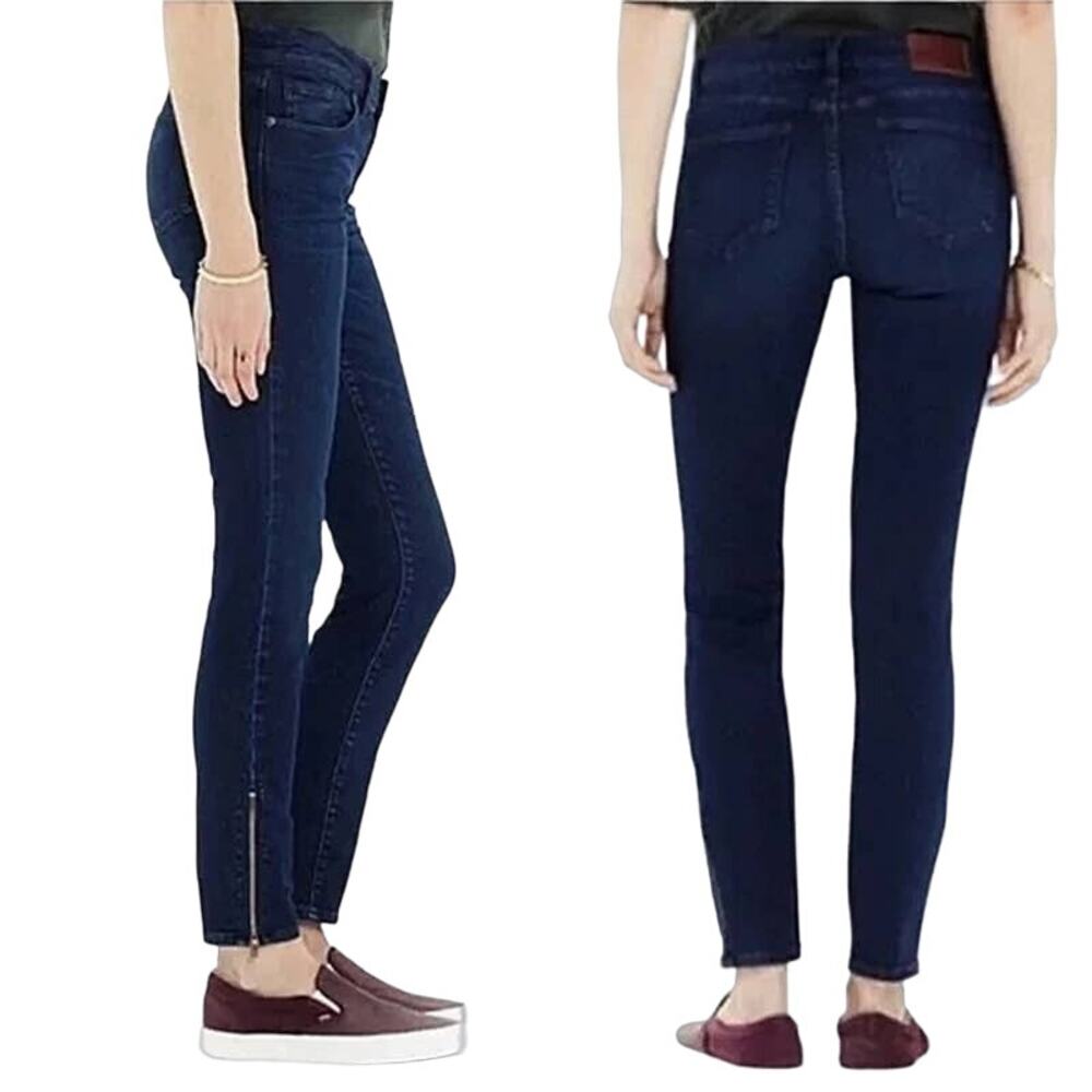 Madewell Women's Skinny Skinny Jeans Zip Ankle Low Rise Indigo Dark Wash Size 27